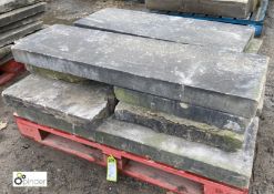 A pallet reclaimed Yorkshire Stone Coping, 15in wide, approx. 31 linear feet (Located at Deep