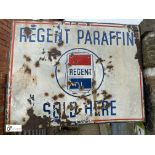 A vintage double sided enamel Sign ‘Regent Paraffin Sold Here’ 14in high x 18in wide