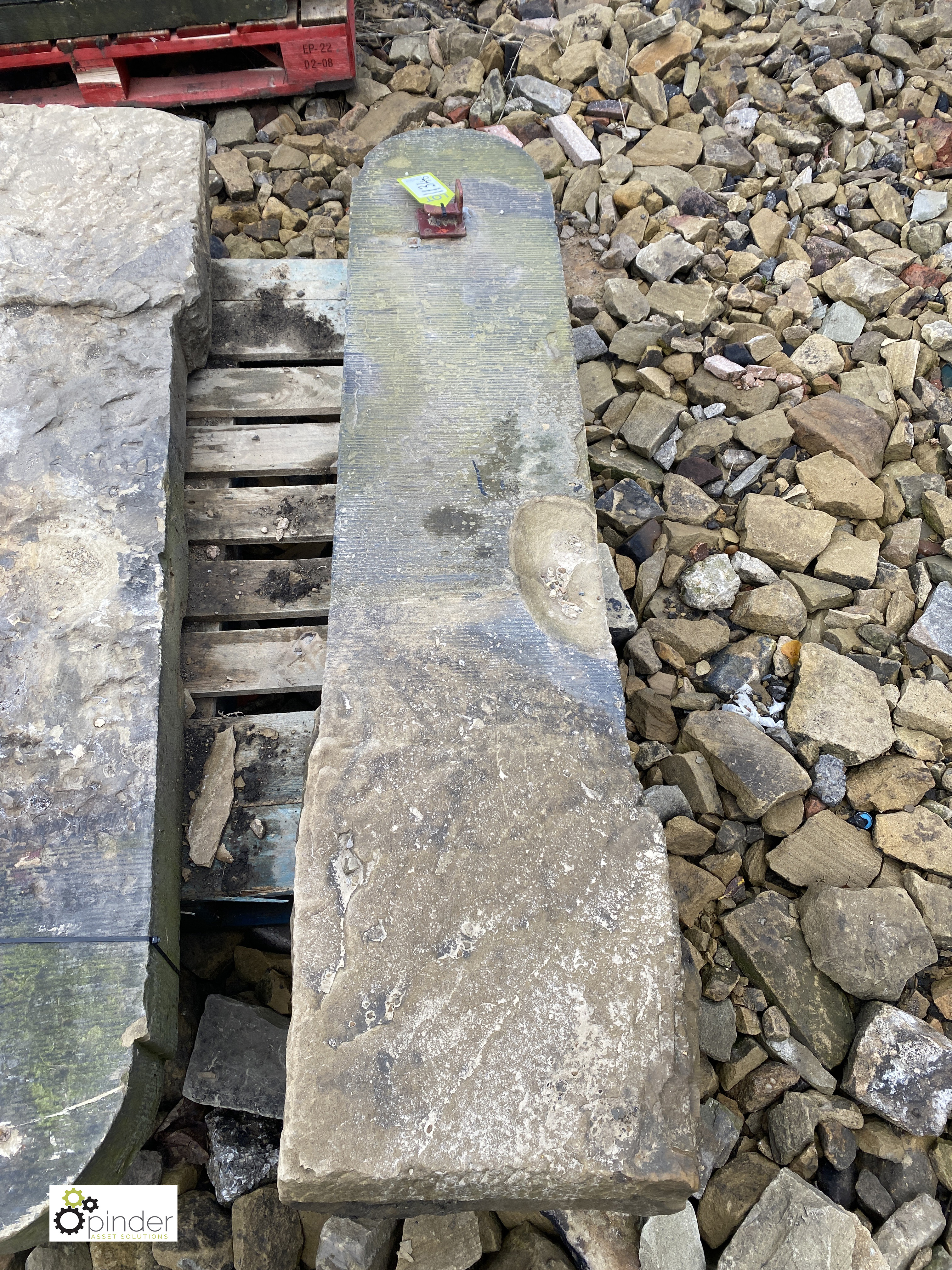 A pair Victorian Yorkshire Stone hoop top Gate Posts, 68in high x 14in wide x 7in deep (Located at - Image 3 of 6