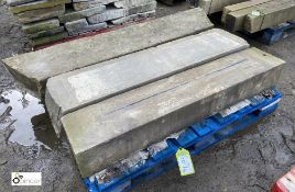 3 reclaimed Yorkshire Stone Doorsteps, 6in high x 10in wide x 48in long (Located at Deep Lane,