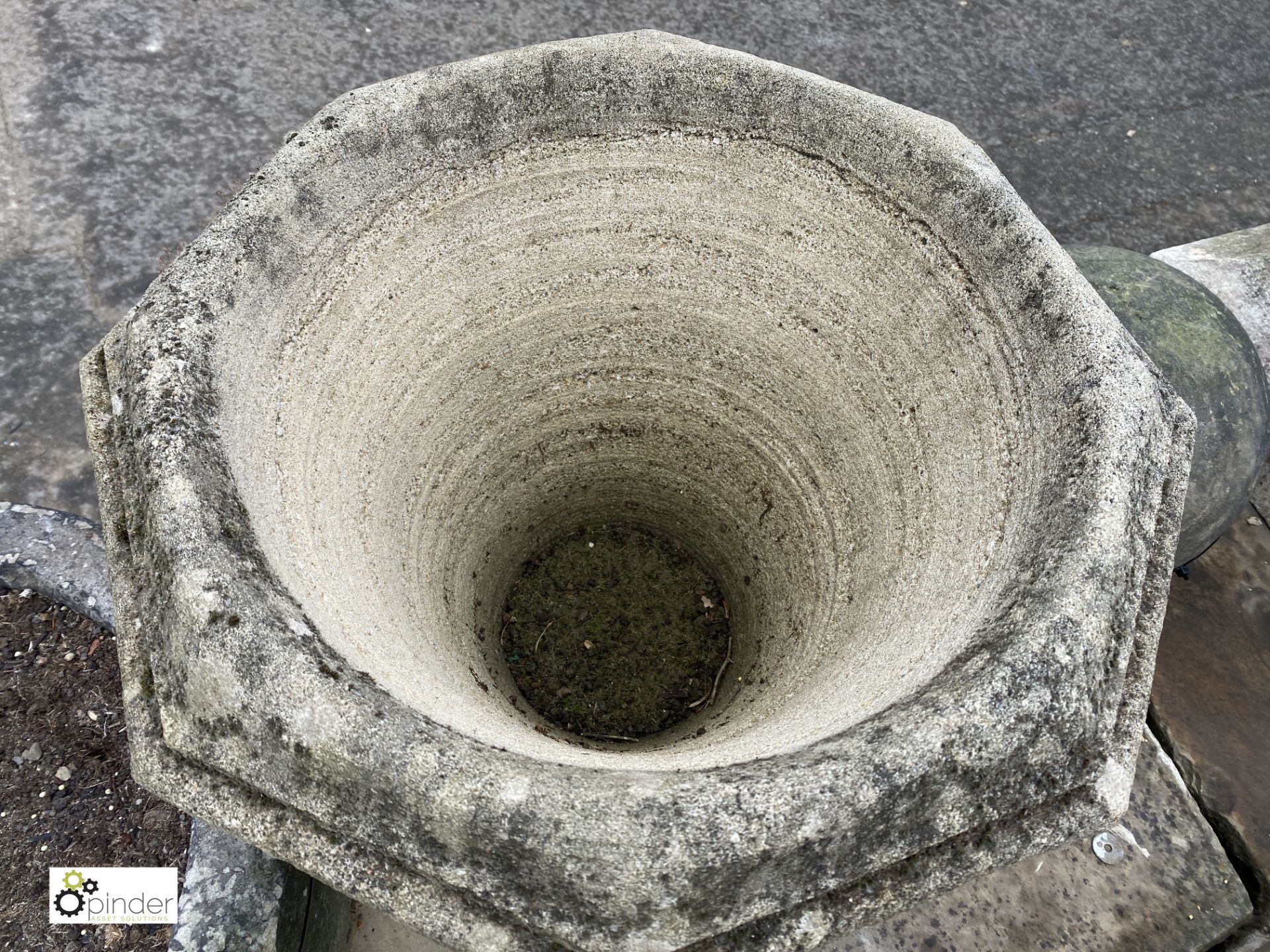 A hand carved Gothic Gritstone Jardiniere, 20in high x 22in diameter - Image 4 of 5