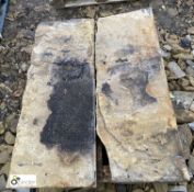 A pair Yorkshire Stone Inglenook Fireplace Cheeks, circa 1800s, 48in high x 5in wide x 17in deep (