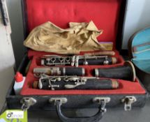 A vintage Clarinet Musical Instrument, in case