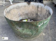 A Garden Planter, made from vintage galvanised oil drum, 17in high x 27in diameter