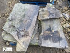 A pallet reclaimed riven Yorkshire Stone Paving, approx. 4sq yards (Located at Deep Lane,