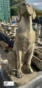 A reconstituted stone Statue of a seated Great Dane, circa mid 1900s, 47in high