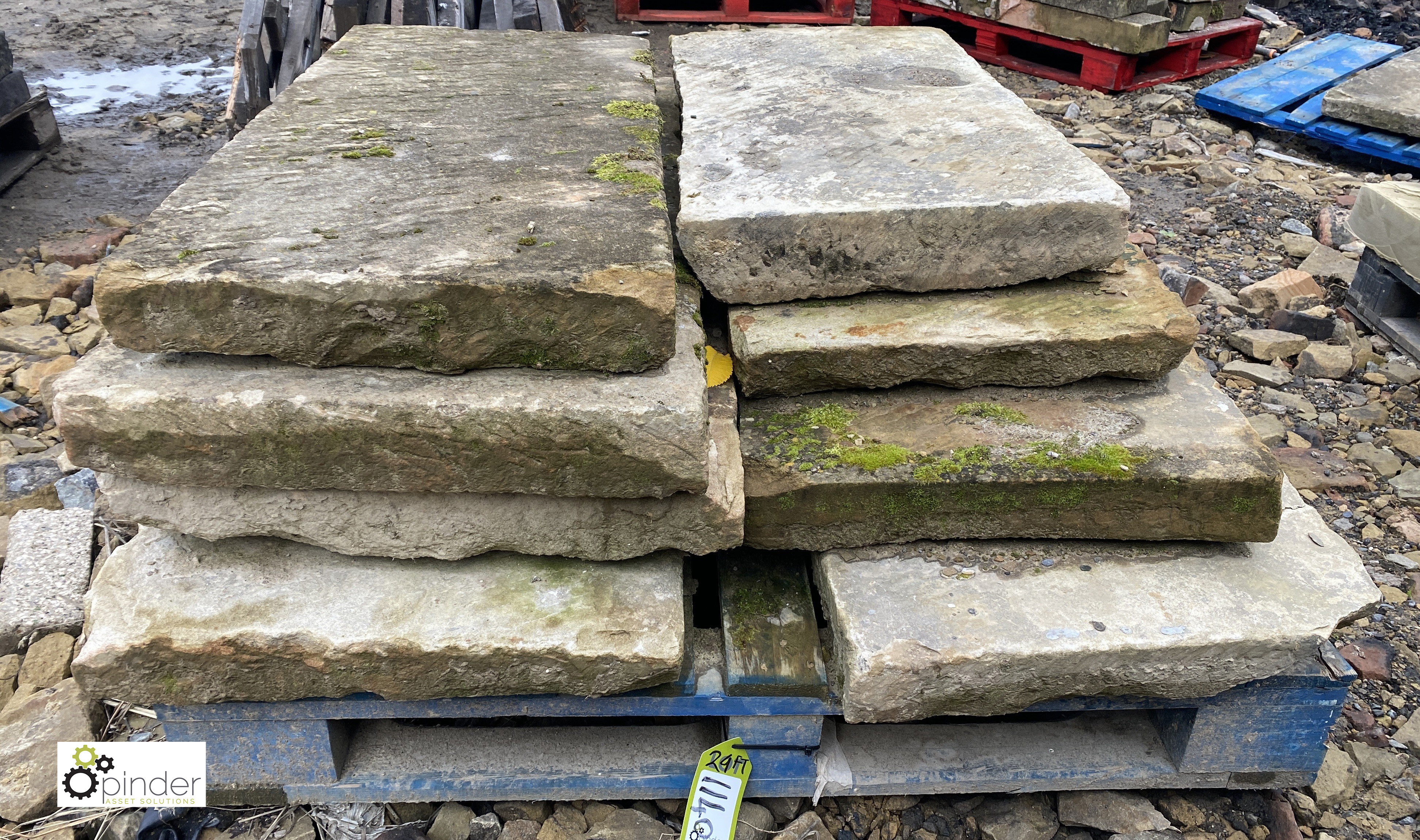 A pallet reclaimed Yorkshire Stone Copings, 18in wide, approx. 29 linear feet (Located at Deep Lane, - Image 2 of 6