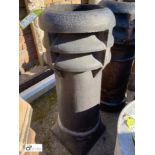 A single Victorian queen top salt glazed terracotta Chimney Pot, 36in high x 15in diameter