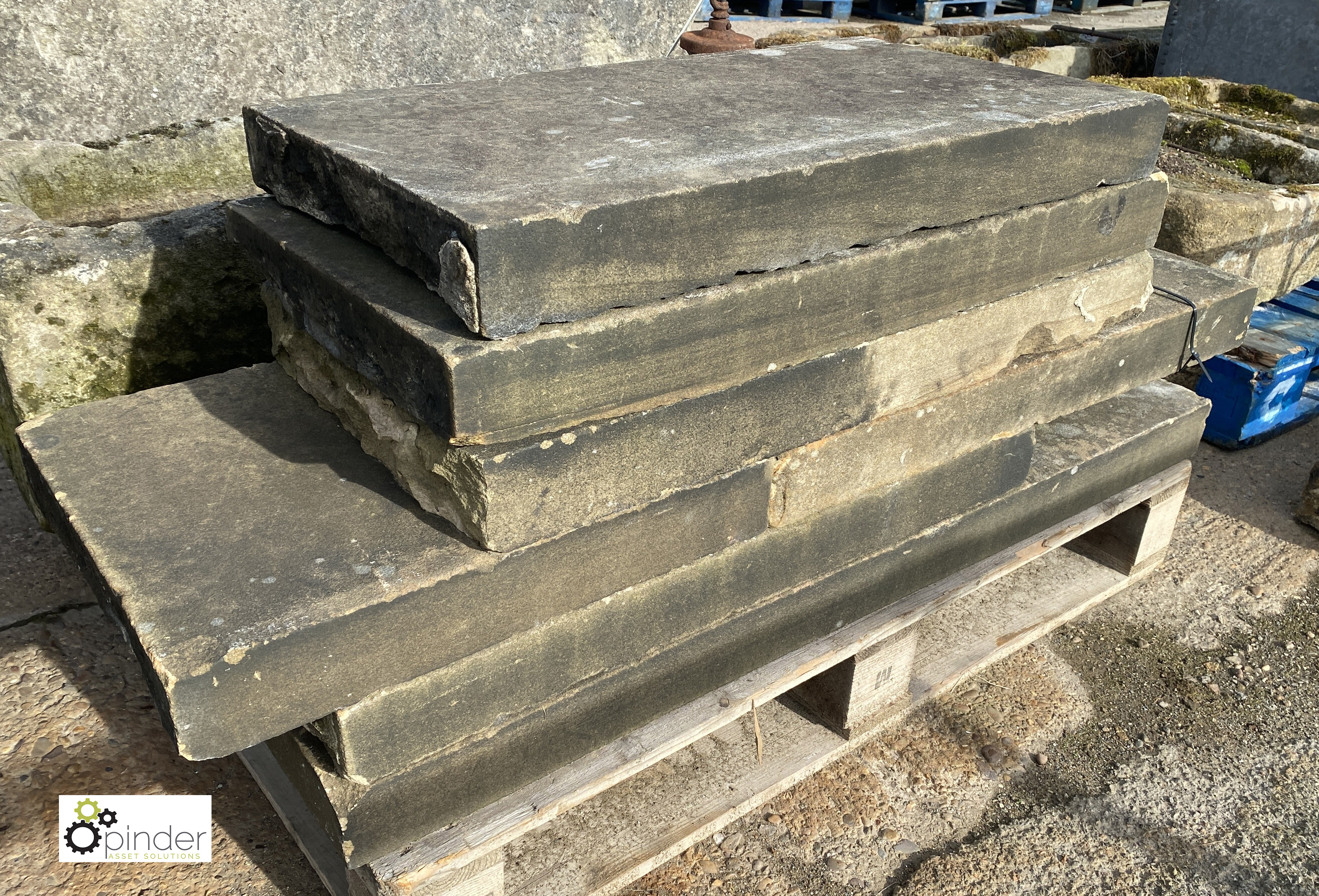 7 pieces Victorian Yorkshire Stone Coping, 3in high x 16in x approx. total length 18ft - Image 4 of 5
