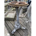 An original Coalbrookdale cast iron Conservatory/Orangery Table, with revolving top, 28in high