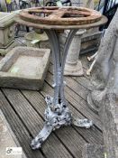 An original Coalbrookdale cast iron Conservatory/Orangery Table, with revolving top, 28in high