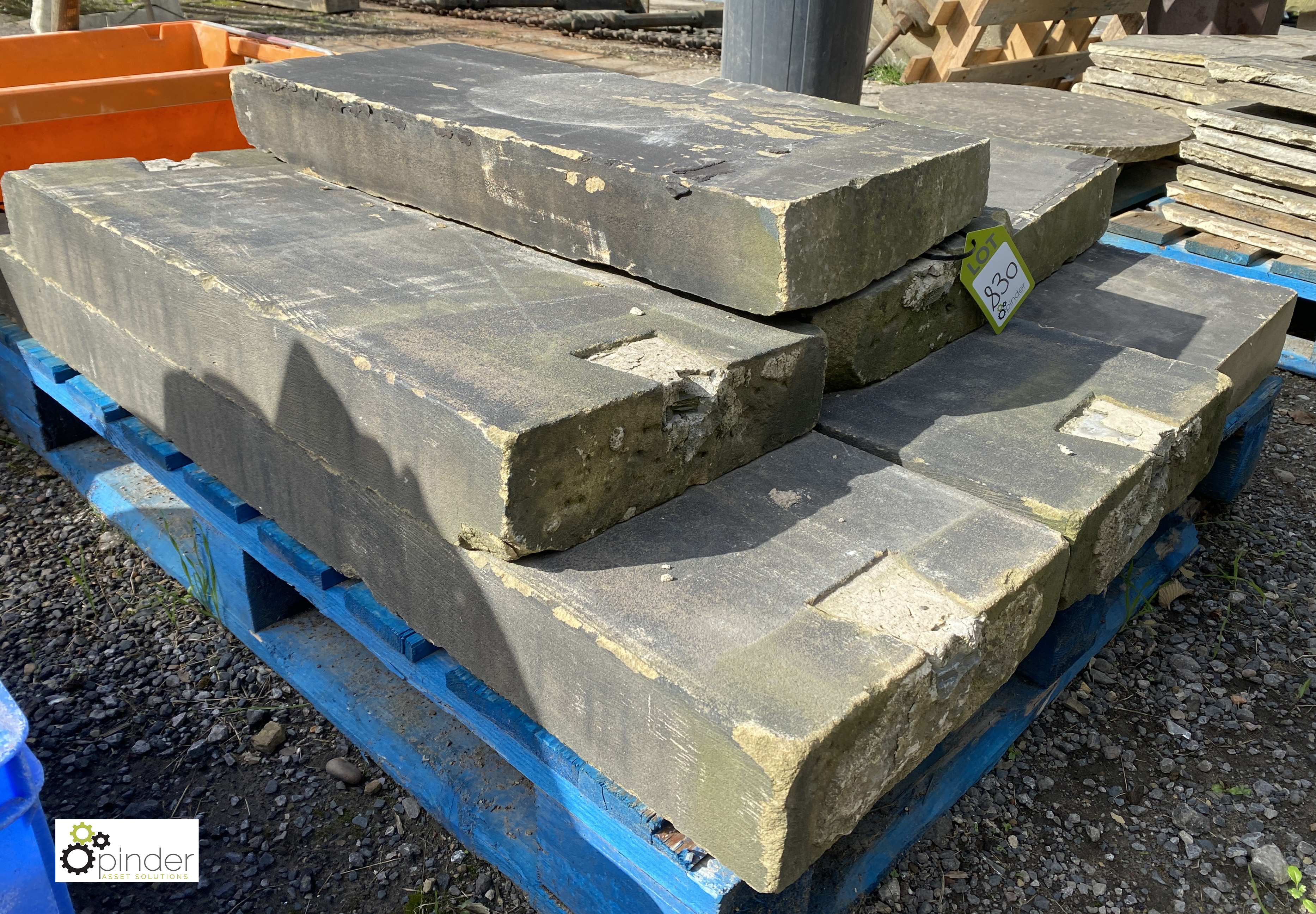 7 pieces Yorkshire Stone Coping, 3in high x 13in wide x 21.9ft total length - Image 4 of 5