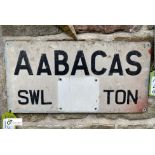 A vintage Crane Sign ‘AaBACas SWL TON’, 12in high x 24in wide