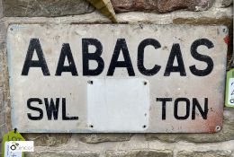 A vintage Crane Sign ‘AaBACas SWL TON’, 12in high x 24in wide