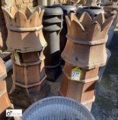 A pair original Victorian crown top salt glazed terracotta Chimney Pots, 38in high x 14in diameter