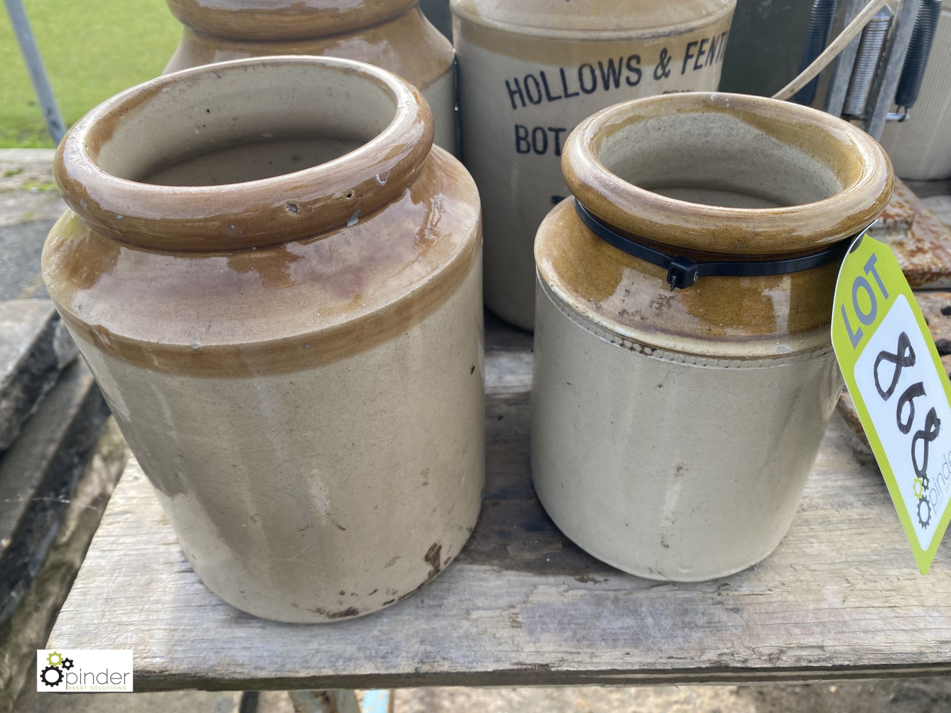 4 stoneware salt glazed Jars, circa 1900s - Image 4 of 6