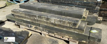 12 pieces Victorian Yorkshire Stone Coping, 3in high x 11in wide x approx. total length 43ft