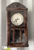 A oak Walk Clock, circa 1920s, maker’s mark ‘N J Mclean’, 22in high x 12in wide