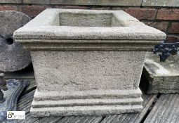 A hand carved Yorkshire Gritstone Bay Tree Planter, circa late 1900s, 15in high x 20in x 20in