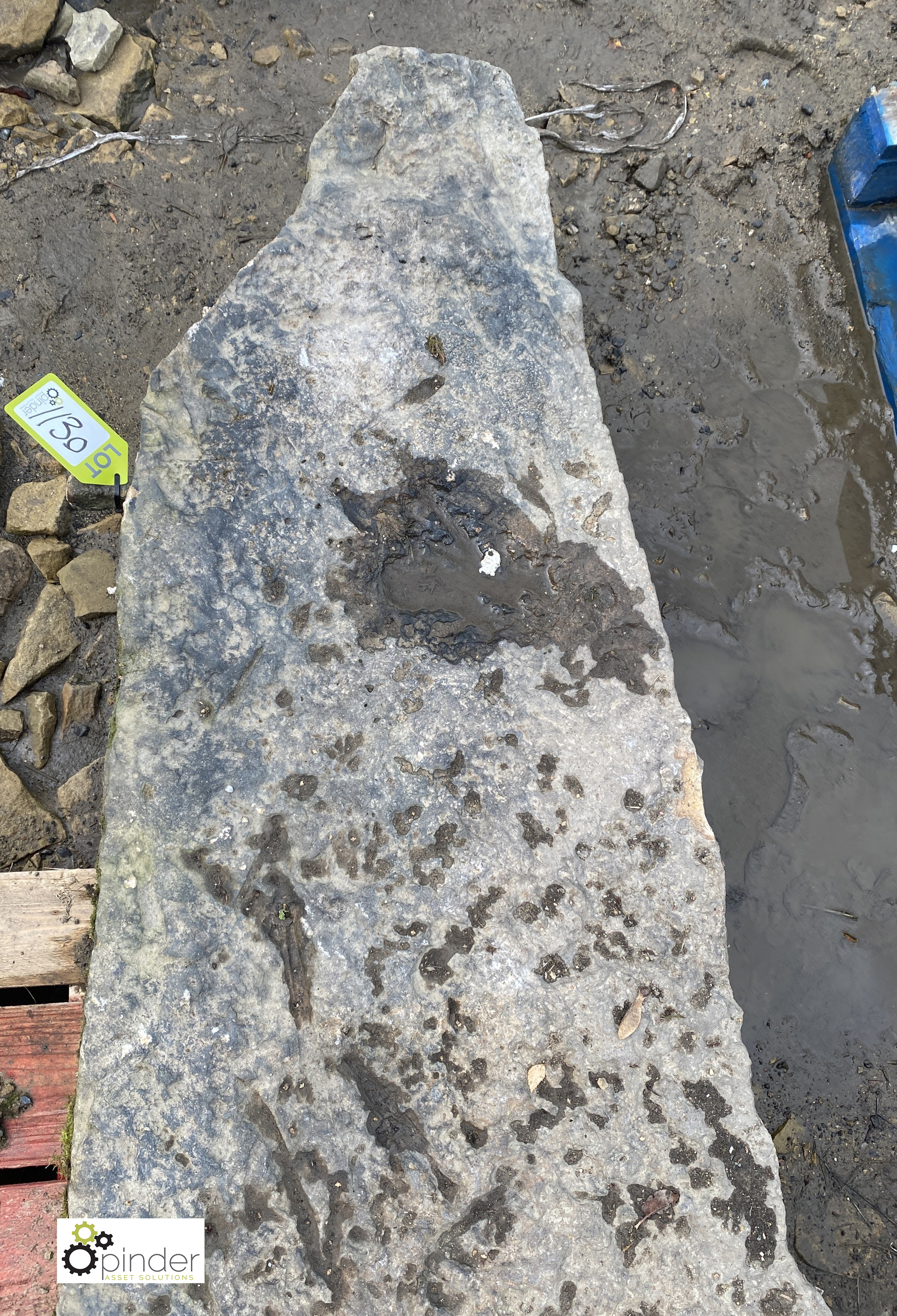 A reclaimed Yorkshire Stone Field Gate Post, circa 1750s, 7ft high (Located at Deep Lane, - Image 2 of 5