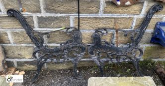 A pair decorative cast iron Bench Ends, 30in high