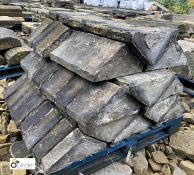 A pallet reclaimed Victorian Yorkshire Stone triangular Wall Coping, 16in wide, approx. 36 linear