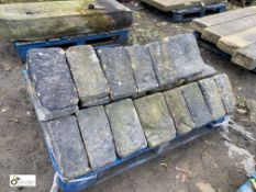 A Victorian Yorkshire Stone triangular Coping, 15in wide, approx. 15 linear feet (Located at Deep