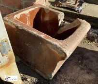 A Victorian salt glazed terracotta Feed Trough, 12in high x 14in wide x 18in long