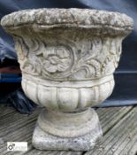 A reconstituted stone Urn, with classical design, 15in high x 15in diameter