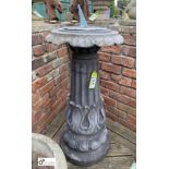 An original Victorian Yorkshire Gritstone Sundial Balustrade, with fluted classical decoration and