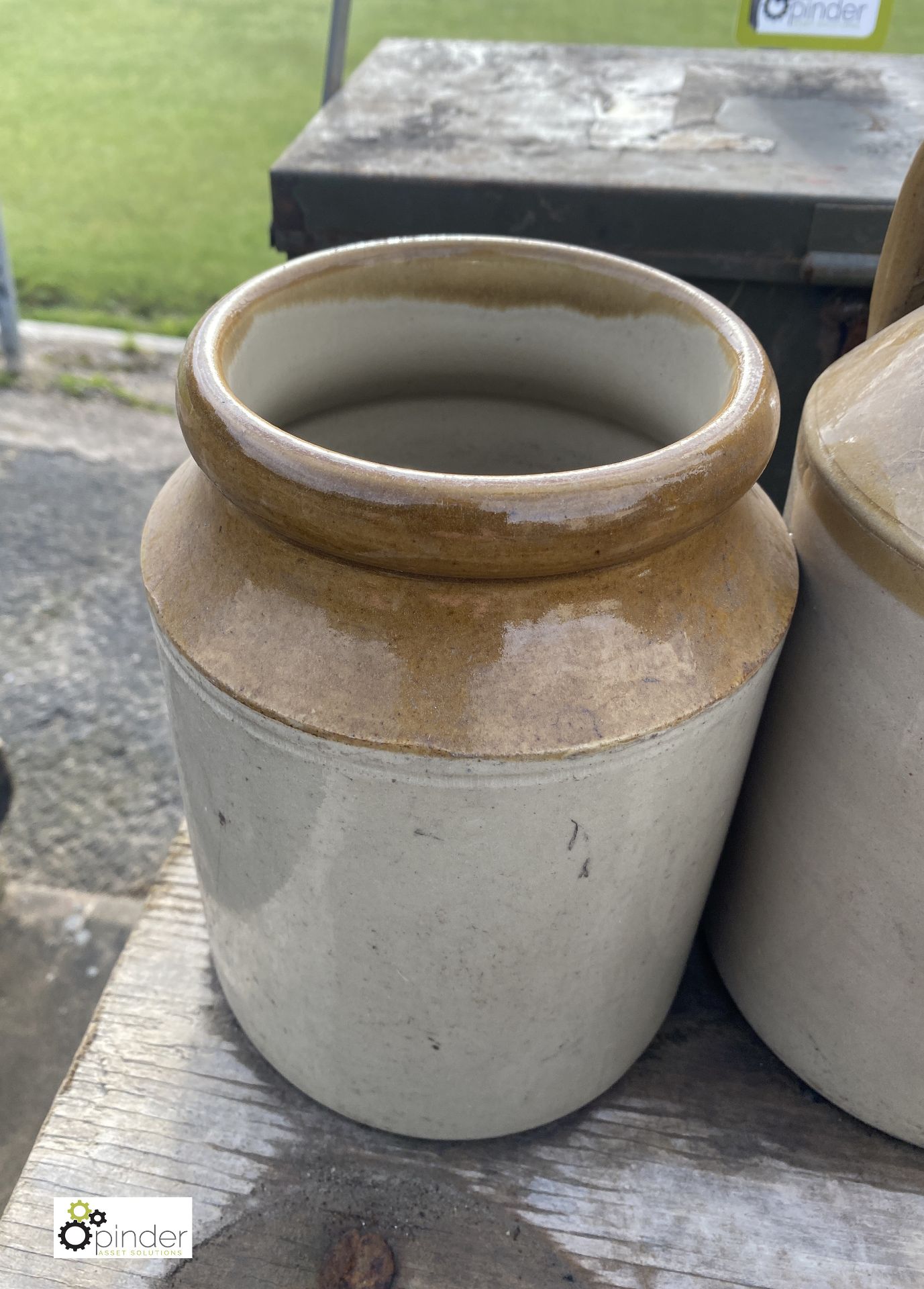 4 stoneware salt glazed Jars, circa 1900s - Image 3 of 6