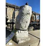 A reconstituted stone Statue of an owl, 9in high