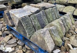 A pallet Victorian triangle Yorkshire Stone Coping, 14in wide, approx. 15.8ft (Located at Deep Lane,