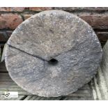 A reconstituted stone decorative Mill Wheel, 14in diameter