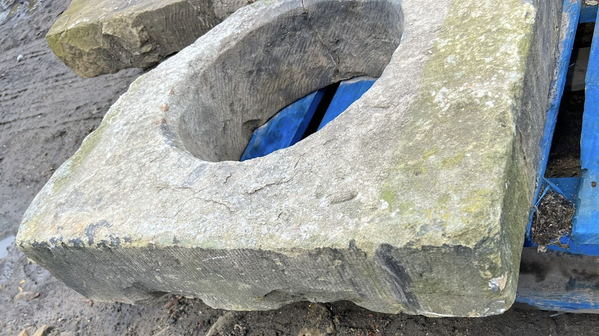 A Victorian Yorkshire Stone Coal Hole, 6in high x - Image 3 of 4