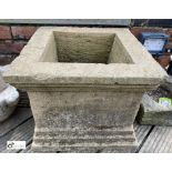 A hand carved Yorkshire Gritstone Bay Tree Planter, circa late 1900s, 15in high x 20in x 20in