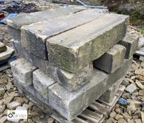 A pallet 12 reclaimed Georgian Yorkshire Stone Granary Steps, 8in high x 10in wide x 42in long (