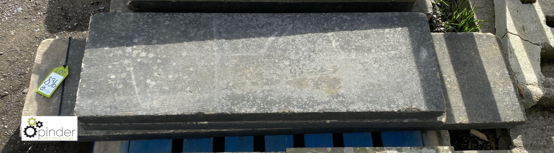 3 lengths original Victorian Yorkshire Stone Coping, 2.5in high x 14in wide x approx. 12.5ft total - Image 2 of 4