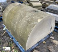 A pair large Yorkshire Stone bullnosed Plinths, 24in high x 23in wide (Located at Deep Lane,