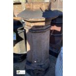 An original Victorian octagonal salt glazed terracotta Chimney Pot, 36in high x 17in diameter