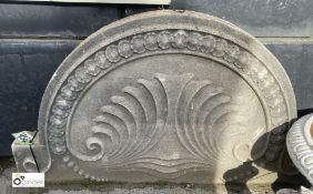 A reconstituted stone decorative half round Wall Plaque, 32in high x 50in long