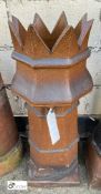 A Victorian crown top salt glazed terracotta Chimney Pot, 34in high