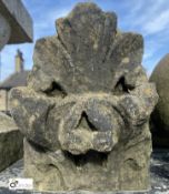 A Victorian Yorkshire Stone Fleur-De-Lis Wall Decoration, 9in high x 7in wide