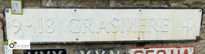 A vintage Road Sign ‘9-18 Grasmere’