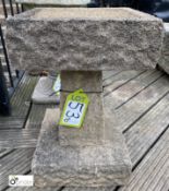 A reconstituted stone Bird Bath, with rustic pattern, 20in high x 16in diameter