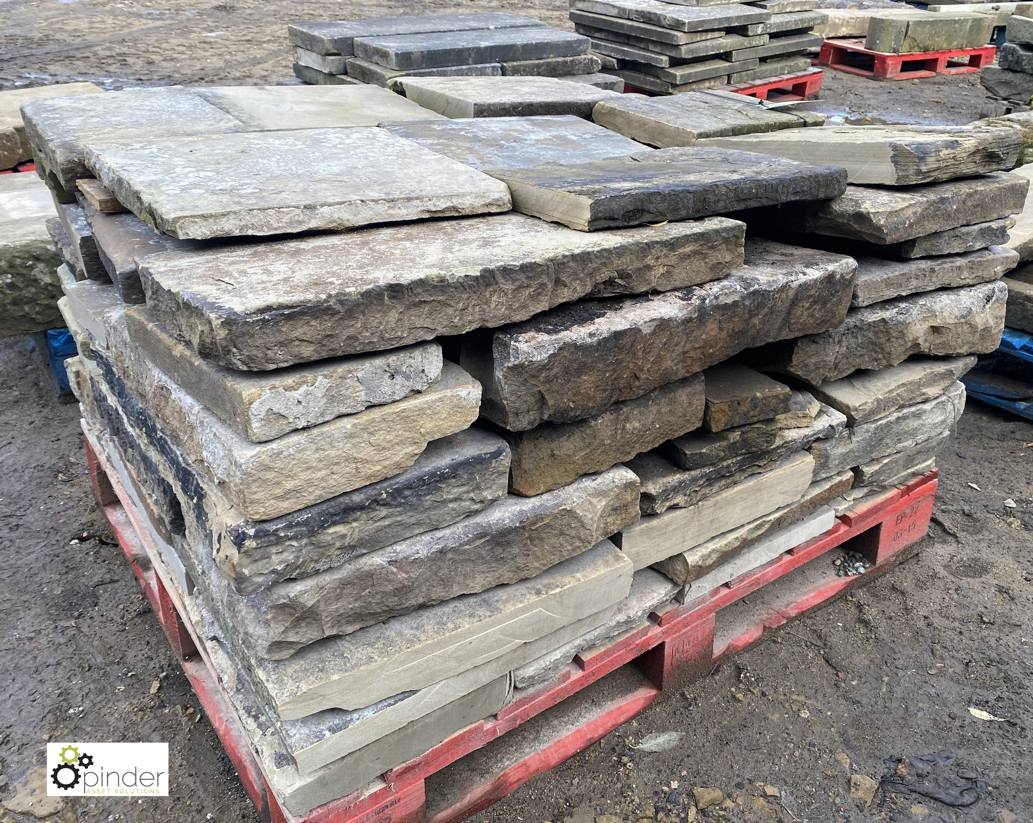 A pallet reclaimed antique Yorkshire Stone Paving/Steppingstones, approx. 11.5sq yards (Located at - Image 3 of 5