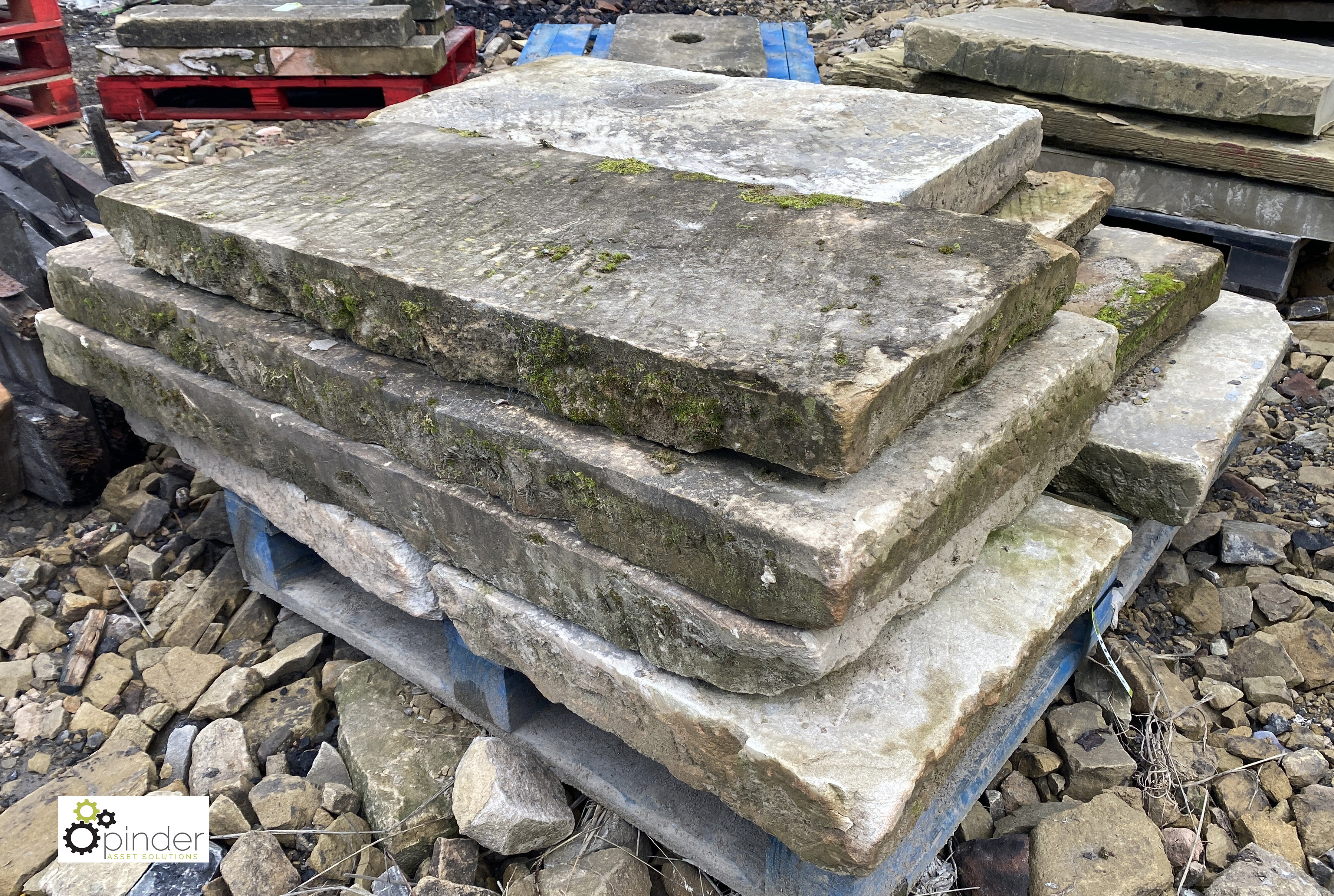 A pallet reclaimed Yorkshire Stone Copings, 18in wide, approx. 29 linear feet (Located at Deep Lane, - Image 3 of 6