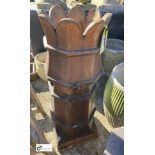 An original Victorian crown top salt glazed terracotta Chimney Pot, 38in high x 14in diameter