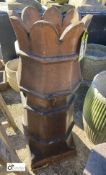 An original Victorian crown top salt glazed terracotta Chimney Pot, 38in high x 14in diameter