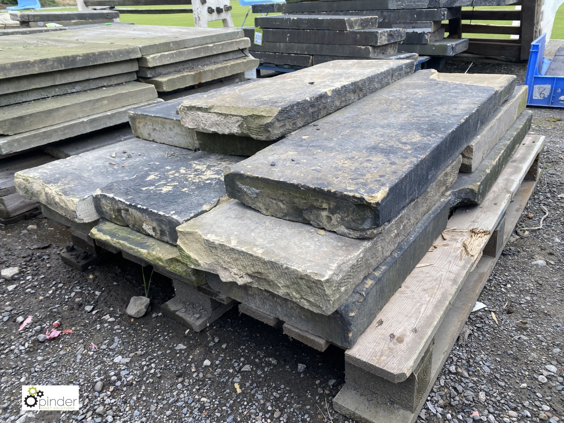 A run Victorian Yorkshire Stone Coping, 3in high x 12in wide x 35ft - Image 4 of 6